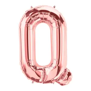 Q-Shaped Rose Gold Letter 34" Mylar Balloon