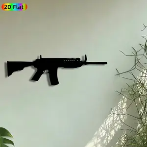 1pc Modern Rifle Silhouette Metal Wall Art, Tactical Rifle Statue Mural, Artistic Metalwork, Intricate Craftsmanship, Perfect for Fathers Day, Housewarming Decor, Perfect for Man Cave Office Garage Wall Decor, Ideal Gift for Gun Enthusiasts.