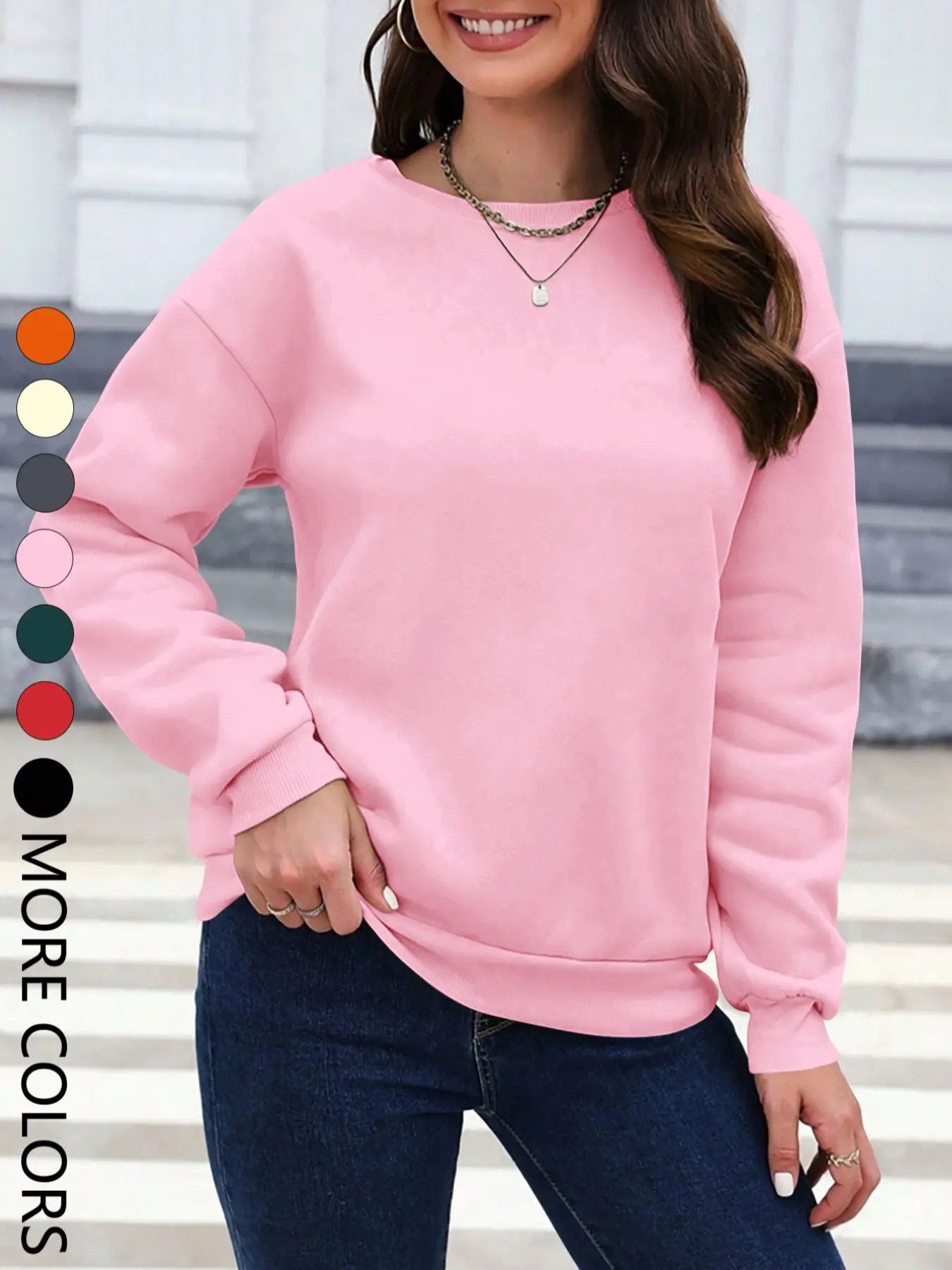 Trendy New Solid Color Sportswear, Women's Casual Long Sleeve Sweatshirt, Comfortable Breathable Fitted Design, Light Sweatshirt, Fall & Winter Fashion