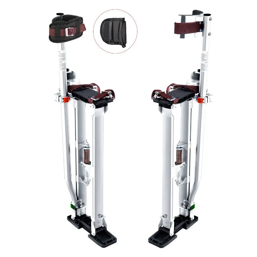 【Summerfinds】 VEVOR Drywall Stilts, 24''-40'' Adjustable Aluminum Tool Stilts with Protective Knee Pads, Durable and Non-slip Work Stilts for Sheetrock Painting, Walking, Taping, Silverdealsforyoudays