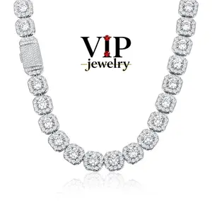 VIP Jewelry 12MM Iced Out Chains for Men Tennis Necklaces Mens Hip Hop Baguette Tennis Chains 16-24 Inches Modern Fashion Accessories Hypoallergenic Nickel-Free