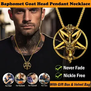 Five cornered goat head pendant necklace
