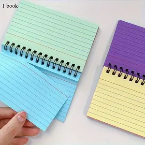 50 sheets Mixed Colors Spiral Notebook, It can be torn off Spiral Notebook.Simple Portable Student Journal Notebook, Office Notepad Post-it notes