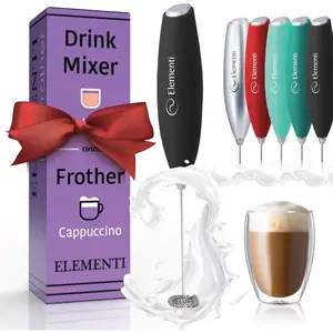 Drink Mixer Handheld - Electric Stirrer and Powerful Protein Powder Mixer Wand, Easy-to-Use Mini Fro Wand for Quick Delicious Cocktails, Milk Frother and Coffee Stirrers (Black)