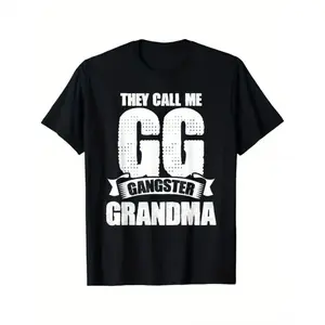 They Call Me GG Gangster Grandma T-Shirt - Funny Mother's Day Graphic Tee, Ideal Gift for Grandma, Mother's Day & Casual Wear