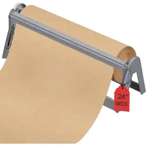 24in Wrapping Paper Roll Cutter - Holder Dispenser for Butcher Freezer Craft Paper Rolls with Updated Serrated Blade for Gift Wrap Non-Slip Cutting Tool for Kitchen Craft Room Tabletop Set