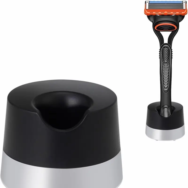 Razor Stand Holder stand with Drainage Hole | Universal Fit for Most Razors | Scratch-Resistant Compatible with Gillette fusion & Mach 3 Dorco cartridge razors