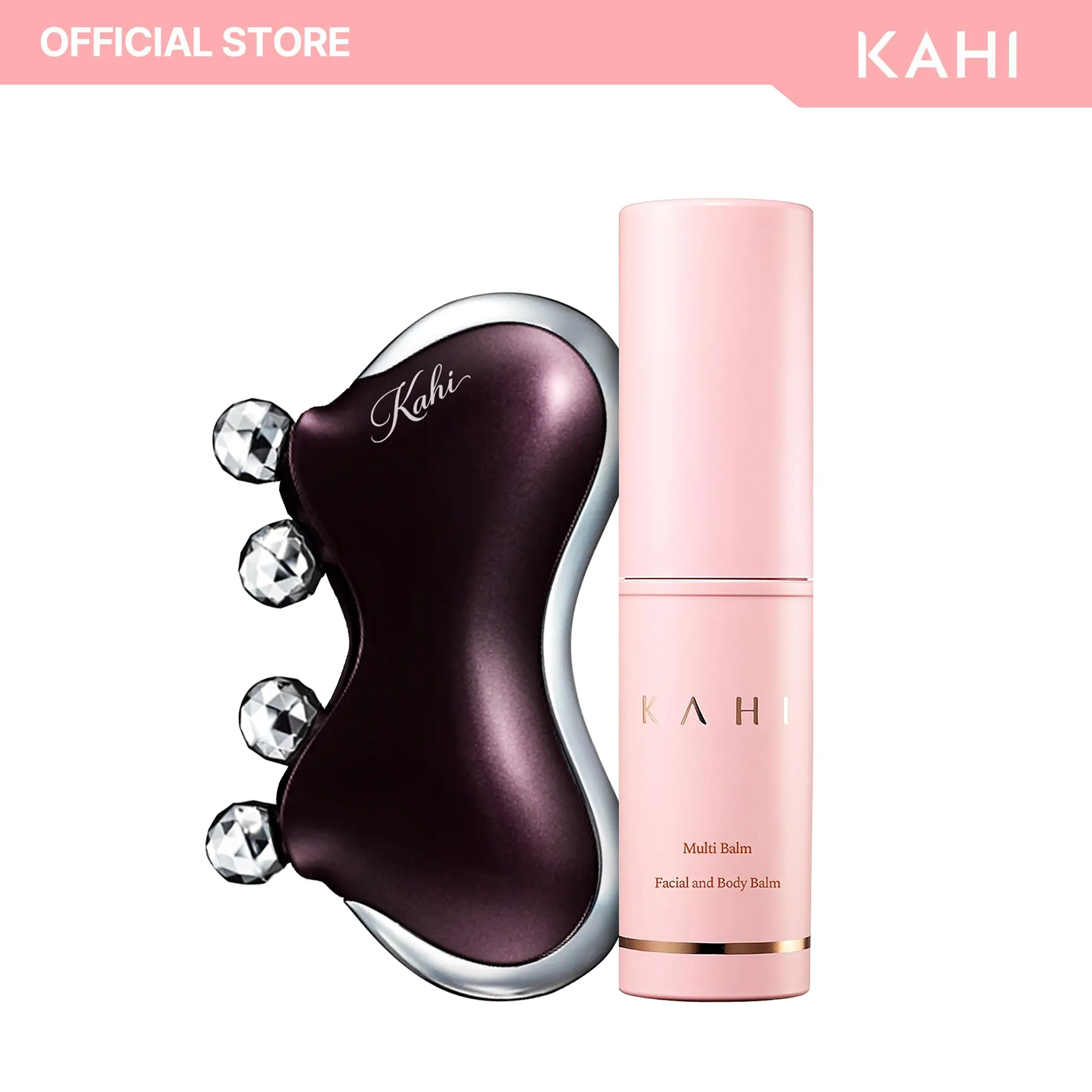 KAHI CAXA M1 Pearl Gua Sha Collection (Violet) + KAHI Multi Balm Stick
