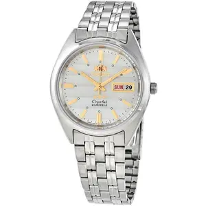 ORIENT Tri Star Automatic Silver Dial Unisex Watch with Stainless Steel Band and Crystal 21 Jewels