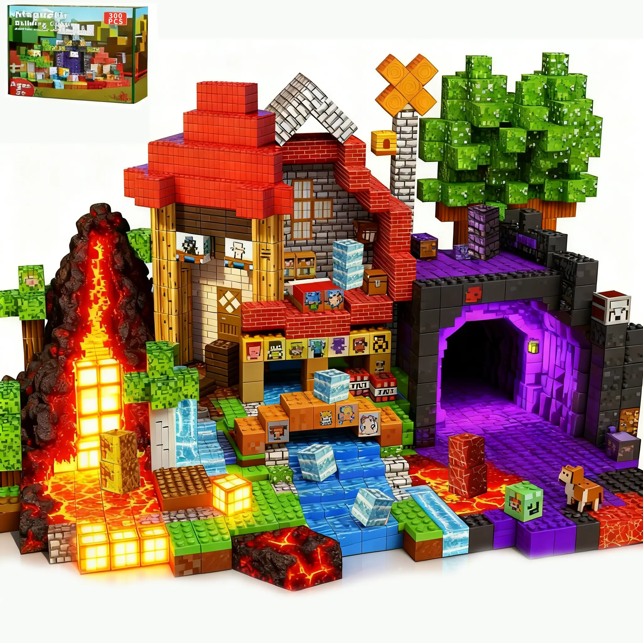 Magnetic Building Cubes 200PCS Pixel Magnet Blocks Set, STEM Educational Construction Toy, DIY 3D Castle Building Blocks, Creative Gift for Boys Girls Ages 6+