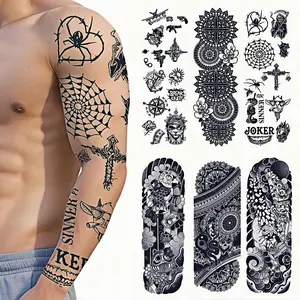 Cross Pattern Temporary Tattoo Sticker, Waterproof Long Lasting Fake Tattoo Sticker, Body Art Sticker for Men & Women
