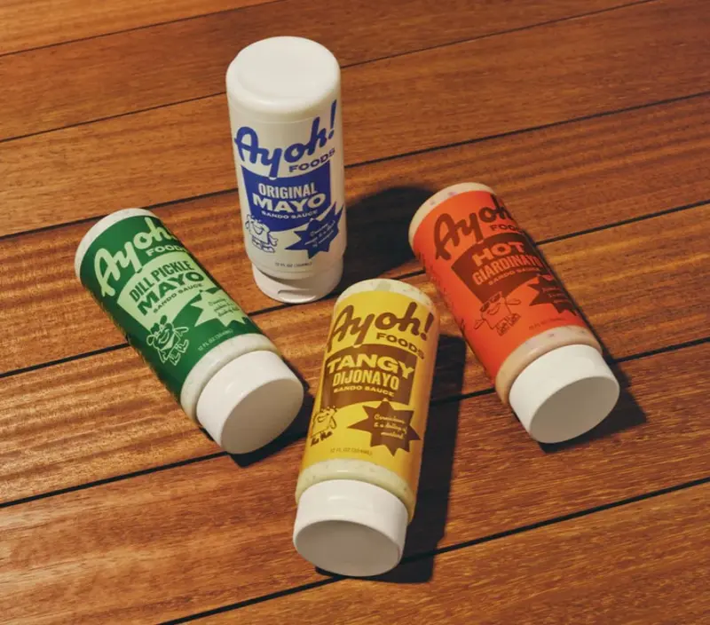 The holy quadrinity. Hot Giardinayo, Dill Pickle Mayo, Tangy Dijonayo, and Original Mayo