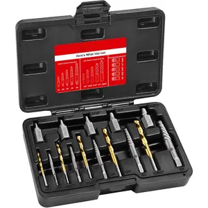 15 count Screw Extractor Set, Easy Out Extractor Set, Left Hand Drill Bit Hex  Extractor, Cobalt HSS Steel Kit for Stripped Screws and Broken