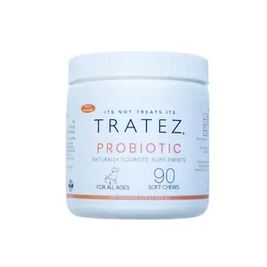 TRATEZ Probiotic Supplement for Dogs - 90 Duck Flavour Soft Chews - Advanced Formula for Premium Gut Health, Digestive and Immune System Support