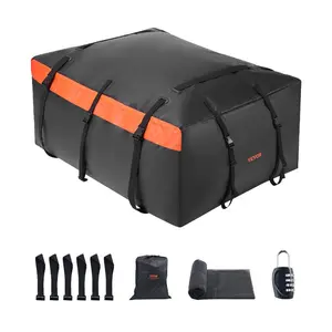VEVOR Car Rooftop Cargo Carrier Bag, 20 Cubic Feet Roof Cargo Carrier, Heavy Duty 840D PVC 100 Waterproof Car Roof Luggage Bag for All Vehicle with/without Rack- with Lock, Anti-Slip Mat, 6 Door Hook