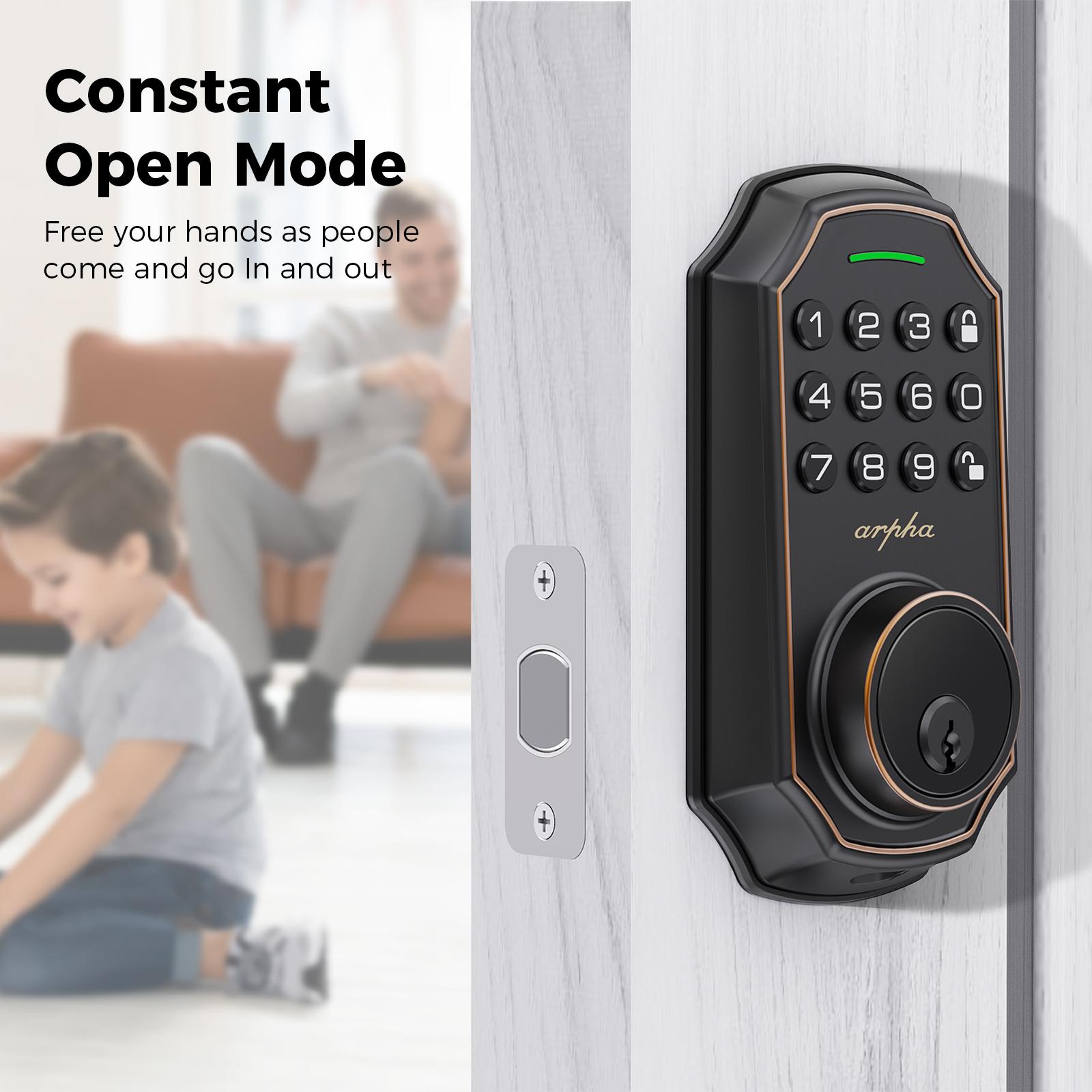Arpha D180 Keyless Entry Door Lock with Keypad Smart Deadbolt Lock for Front Door 2 Keys Auto Lock Easy Installation Suitable for Various Scenarios Multiple Styles to Choose From with or without APP;Version with and without fingerprint Arpha D180 Keyless Entry Door Lock with Keypad Smart Deadbolt Lock for Front Door 2 Keys Auto Lock Easy Installation Suitable for Various Scenarios Multiple Styles to Choose From with or without APP;Version with and without fingerprint