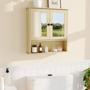 Bathroom Medicine Cabinet,Wall Mounted Medicine Cabinet with Adjustable Shelves,Bathroom Storage Mirror Cabinet for Kitchen, Laundry Room, Hallway - Durable & Easy Install