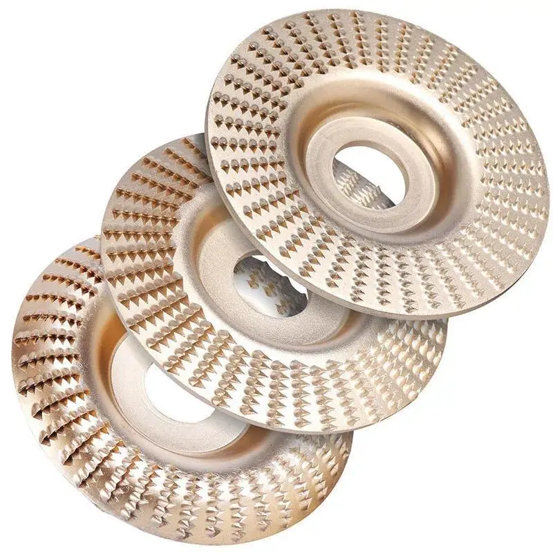 3Pcs Wood Carving Disc Set for Angle Grinder - Durable Power Tool Attachment, Rotating Grinding Wheel Flap Discs for Wood Cutting, Shaping
