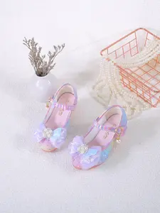 Girl's Fashionable Contrast Sequin & Faux Pearl Decorated Flats, Cute Comfortable Princess Shoes for Daily Wear, Perfect for Students and Outdoor Wear, Party Shoes