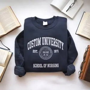 Custom University Sweatshirt, Custom College Embroidered Sweatshirt, University Sweatshirt, University College Sweatshirt Gift, High School