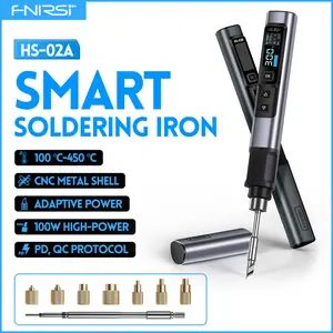 FNIRSI HS-02 100W Heat Set Insert Tool & Corded Soldering Iron Kit for 3D Printer Plastic Portable Electronics Repair 3 Preset Temps 3S Fast Heating with M2-M8 Threaded Brass Insert Nuts & Tips