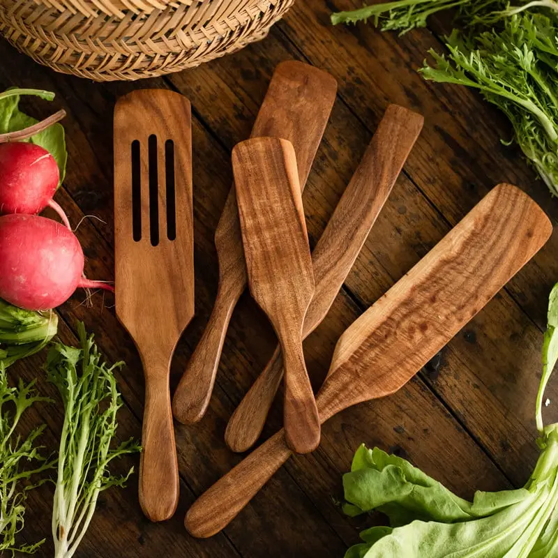 Natural Teal 5-Piece Kitchen Utensil Set
