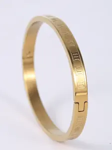 Fashion Roman Numerals Titanium Steel Bracelet, Durable Bracelet, Trendy Stainless Steel Wristband, Modern Jewelry Accessory for Men and Women