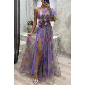 Sheer Off-Shoulder Dress, Ethereal Mesh Fabric – Perfect for Wedding Guests or Garden Parties, Casual Fashion Dress for Women
