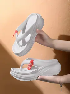 Unisex Simple Style Plain Color Slides, Casual Comfortable Sports Slides, Breathable Beach Slippers, Ideal Footwear for Indoor & Outdoor Wear, Shoe, Lightweight Thick Soled Sandals