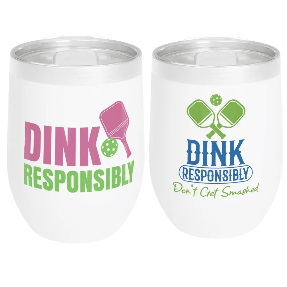 Pickleball Wine Tumbler - Premium Stainless Steel, Double-Walled Insulation, Spill-Proof Lid, Pickleball-Themed Design