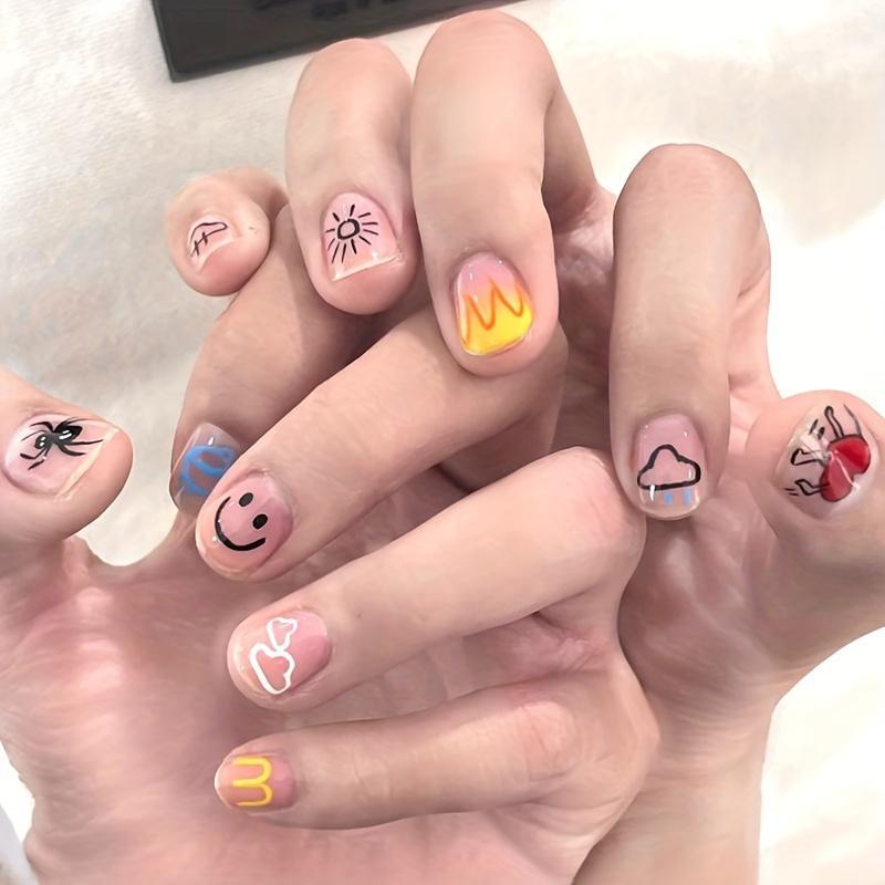 12-Color Nail Art Doodle Pen - Smooth, Quick-Drying Acrylic Cosmetic Tool, 12 Colors Suit for Mom, Ideal for 3D Dot Embroidery, MMA Acrylic Stitching, Home Manicure, Nails Supplies, Cuticle Care