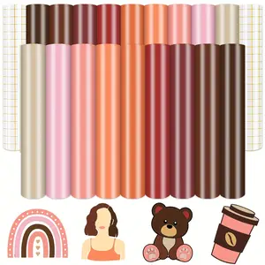 Permanent Vinyl Stickers - 20 Sheets 12x10 Inches, Includes Transfer Films, Cream Camel, Ideal for Cricut, Home Decor