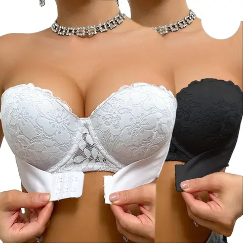 【sohochic】Ecomilky Women’s Strapless Bandeau Shapewear Bra Set - Nylon, Breathable Comfy, Push-Up Effect, Enhances Breastline, Smooth Finish, Hook Eye Back, Suitable for Most Cup Sizes, Hand Wash Only, Ideal for Seamless Tops