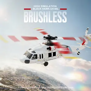 WLtoys XK K270 RC Helicopter, UH-60L Black Hawk 4CH Brushless Flybarless Helicopter, Optical Flow & Altitude Hold, 6-Axis Gyro, 2.4GHz RTF for Adults Beginners