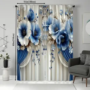 2-Piece Decorative Curtain Set, Interior Decoration Accessories, Door Curtain for Living Room Bedroom Kitchen Bathroom, High-Definition Print Fabric