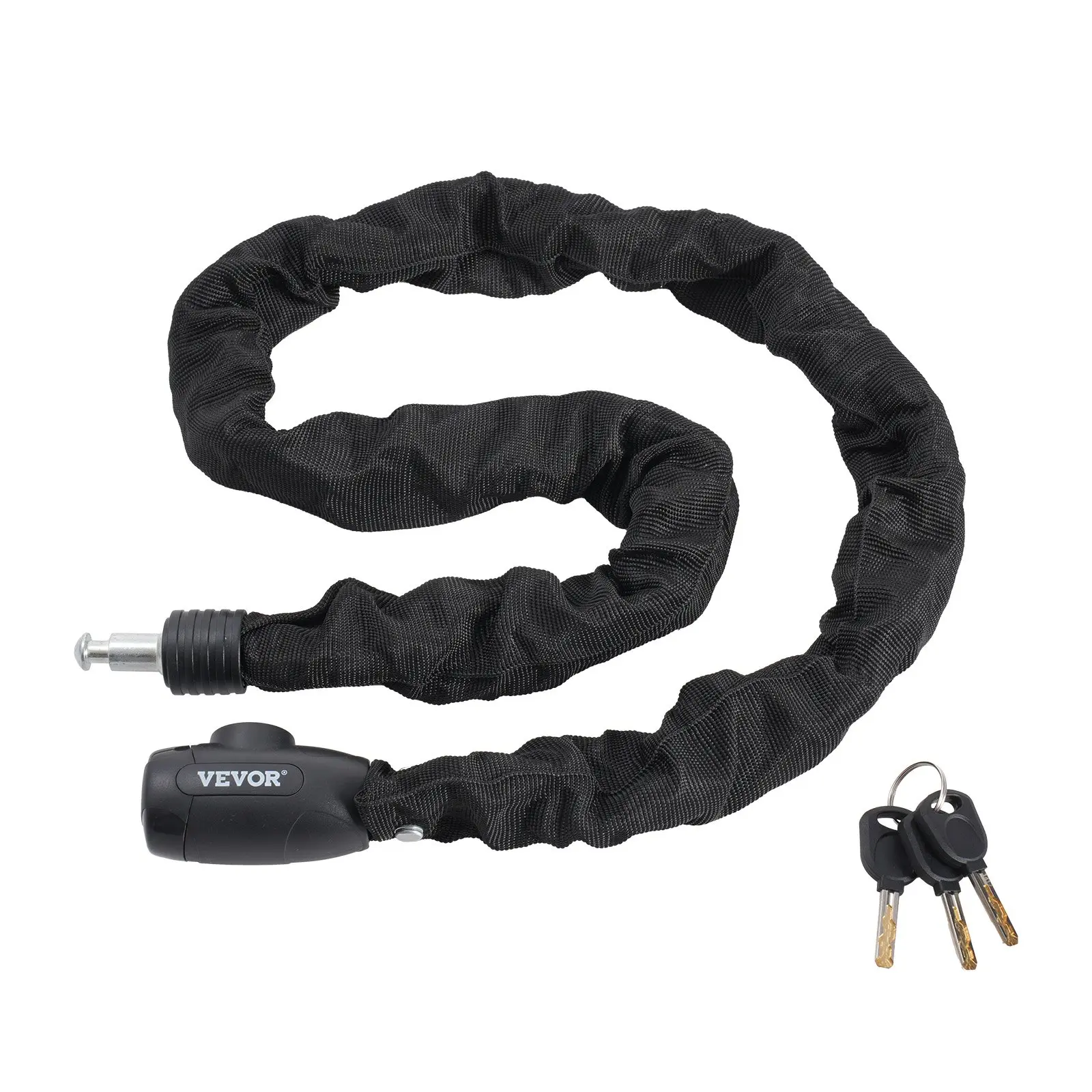 【DealsForYouDays】VEVOR Bike Chain Lock, 3.94 Ft Combination Bicycle Chain Lock with 4 Keys, Heavy Duty Anti-Theft High Security Bike Locks, Perfect for Bike, Motorcycle, Scooter, Bicycle, Door, Fence or Gate, 8mm
