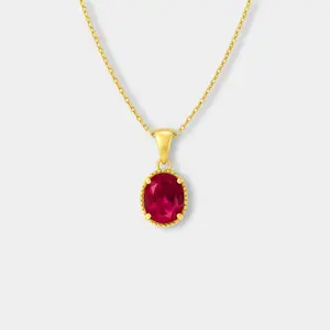 Oval Ruby Pendant Necklace Oval Ruby Pendant Necklace