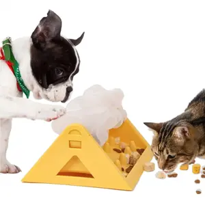 Interactive Pet Feeder Slow Feeder Puzzle Toy featuring 360° Rotating Wheels and a Non-Slip Base Effectively Alleviates Boredom in Cats and Small Dogs