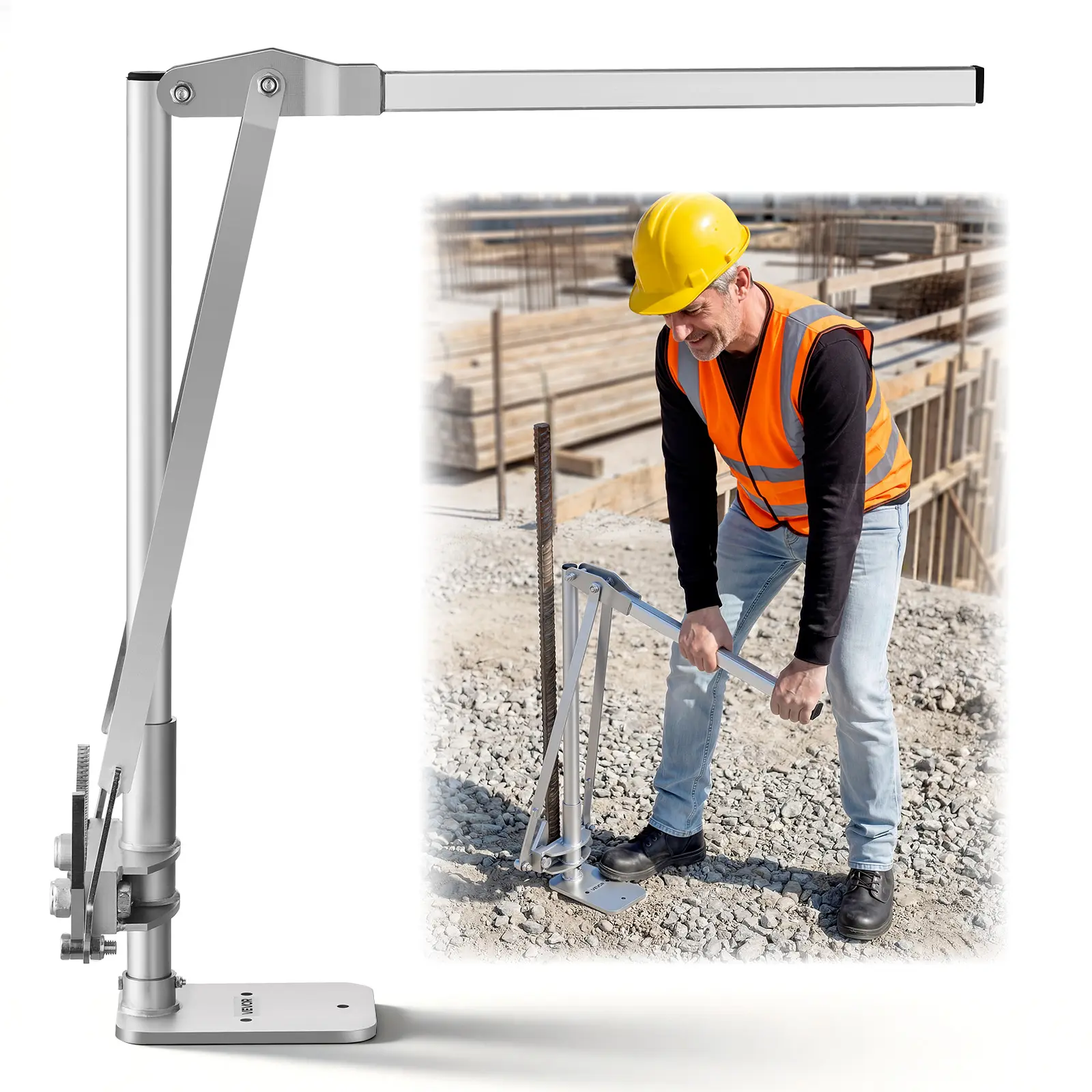 【SummerFinds】VEVOR T-Post Puller, Max Clamp 3.54", Heavy-Duty Steel Frame, Powder-Coated Finish, 8 x 5.12 x 0.39 in Widened Base, Easy to Store, Labor-Saving Fence T-Post Remover for Rebar/Stake, Wood Stakes, Road Signs, Fathers Day, Landscaping, Farmers,