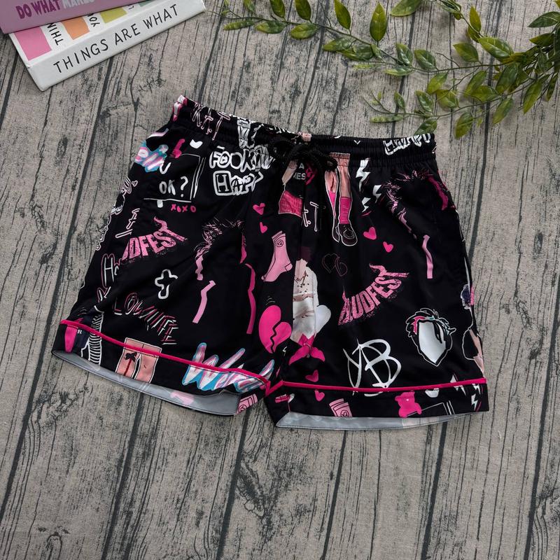 Graphic Pop Rock Pajama Set, Pajamas For Music Lover, Casual Comfy Short & Long Sleeves, Loungewear Nightwear Pajamas