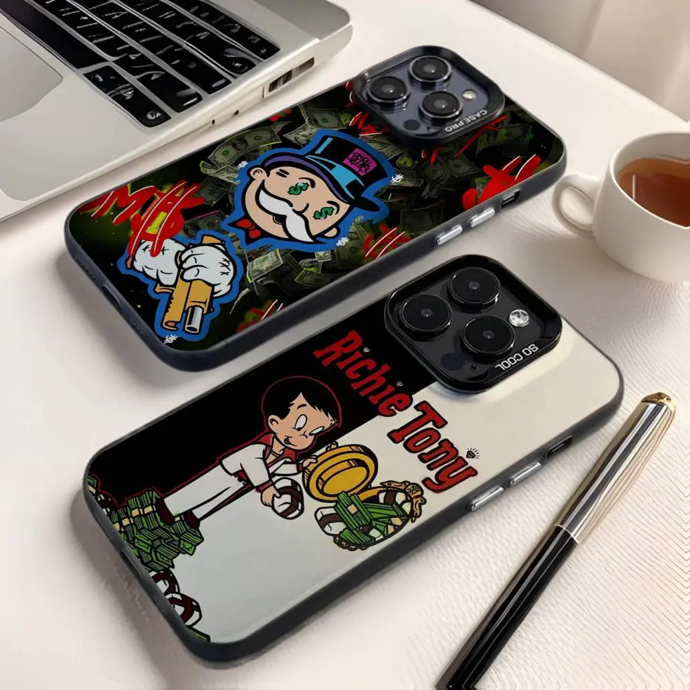 Fun Richie Rich Cartoon Phone Case for IPhone 17,16,15,14,13,12,11,Pro,Max,Plus, Samsung Galaxy S26 S25 S24 S23 S22 Anti Fall Black Matte Hard