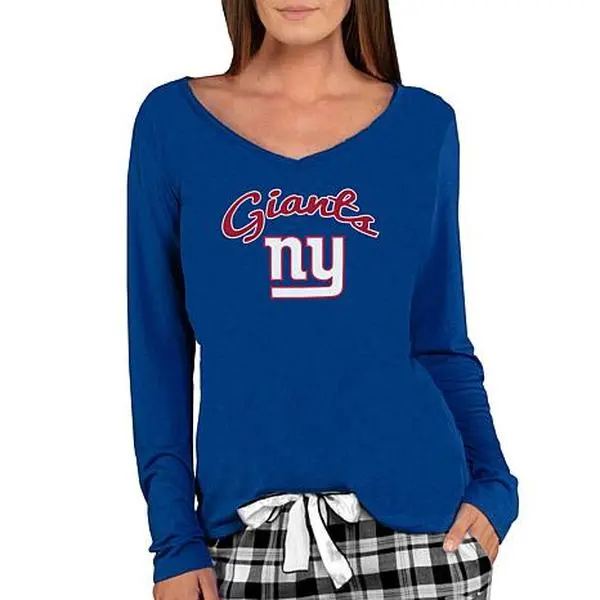 Football Fan Shop Officially Licensed NFL Ladies Marathon Long-Sleeve Top - Giants