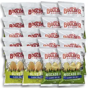 Boulder Canyon Avocado Oil and Olive Oil Kettle Cooked Potato Chips |  20 Bags