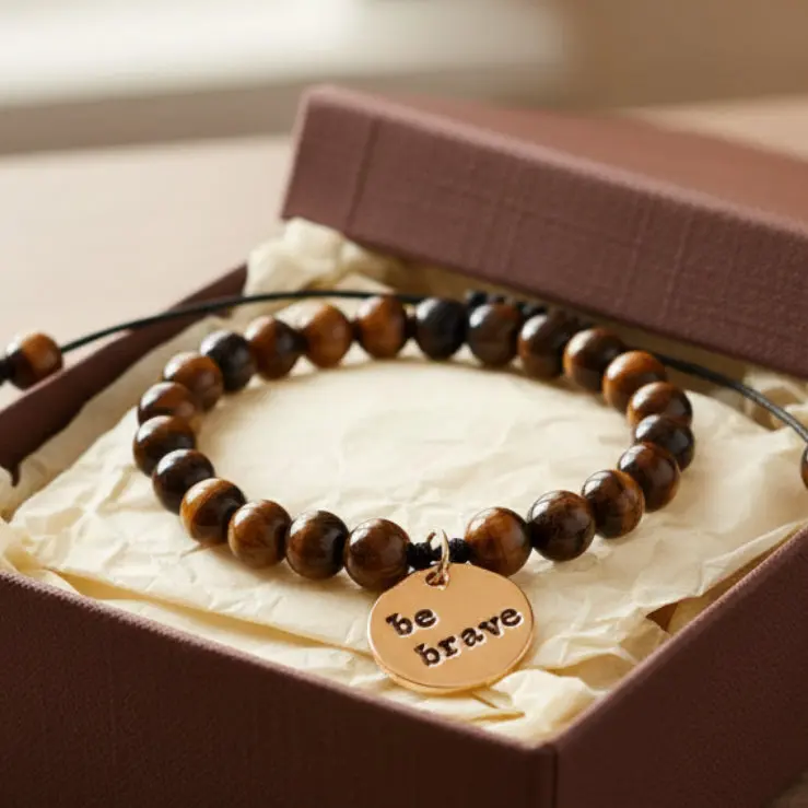 "Be Brave" Handmade Charm Bracelet