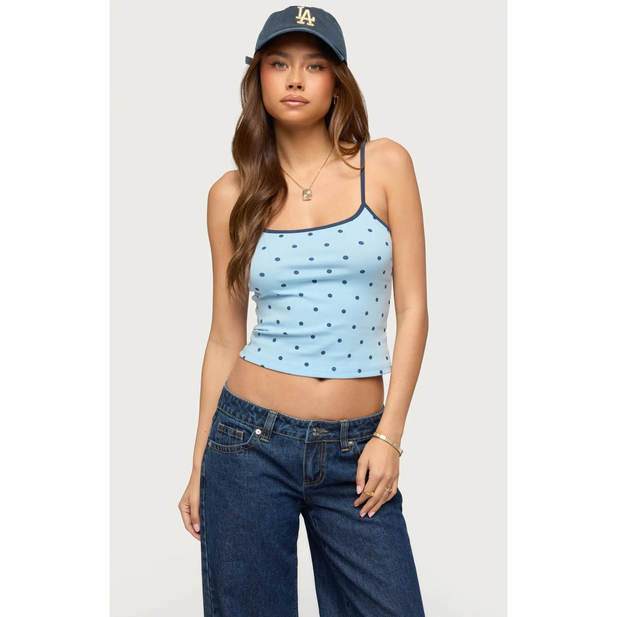 Edikted Women's Carlah Contrast Polka Dot Tank Top