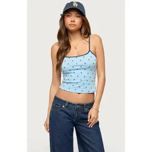 Edikted Women's Carlah Contrast Polka Dot Tank Top