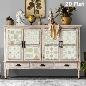 24pcs Geometric Abstract Vinyl Wall Decals, Self Adhesive Tiles for Bathroom Kitchen Bedroom Living Room, Easy Install DIY Removable Decor