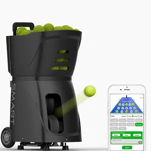 PT-Smart Tennis & Padel Ball Machine, App Custom Programming & AI Drill, 12–75mph Speed, 1.8–8s Interval, 100-Ball Capacity, 20 Landing Points, 5H Battery, Portable – for All Skill Levels