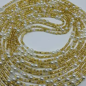 Golden Pearl Waistbeads for All Women All Sizes and All Ages Elegant Beaded Waist Chain