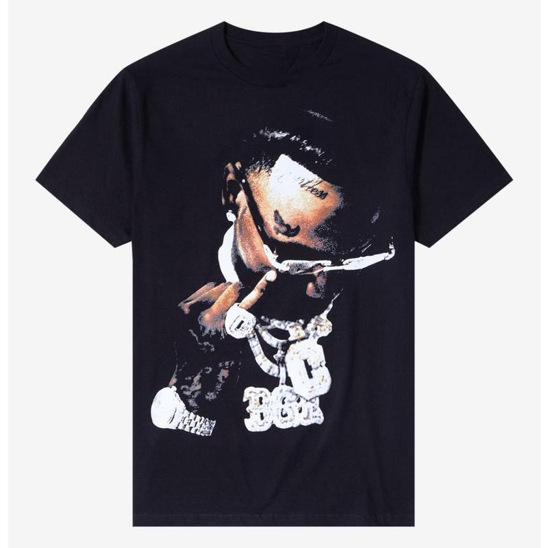 Moneybagg Yo Bling Portrait T-Shirt, Rapper Shirt, Men's and Women's Gift T-Shirt, Hip Hop, Vintage Style, Trendy Clothing, High Quality, Sports, Gift for Friends, Street Style, Multicolor from S to XL, TiktokShop .